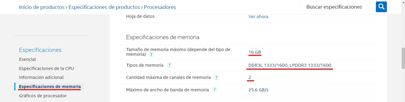 memoria RAM desde el cpu